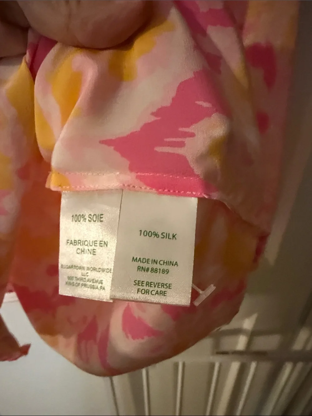 Lilly Pulitzer Pink & Yellow Elsa 100% Silk - Picture 3 of 5